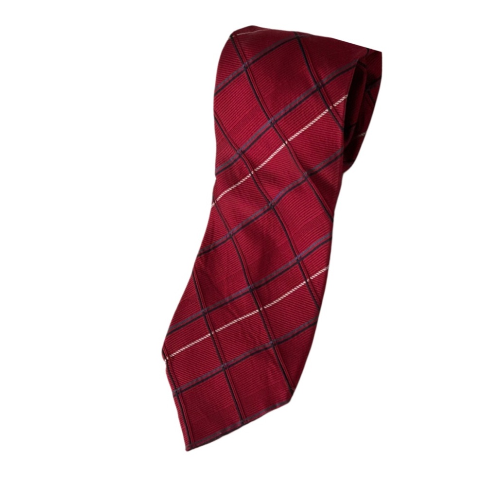 Stafford Red Plaid Silk Tie